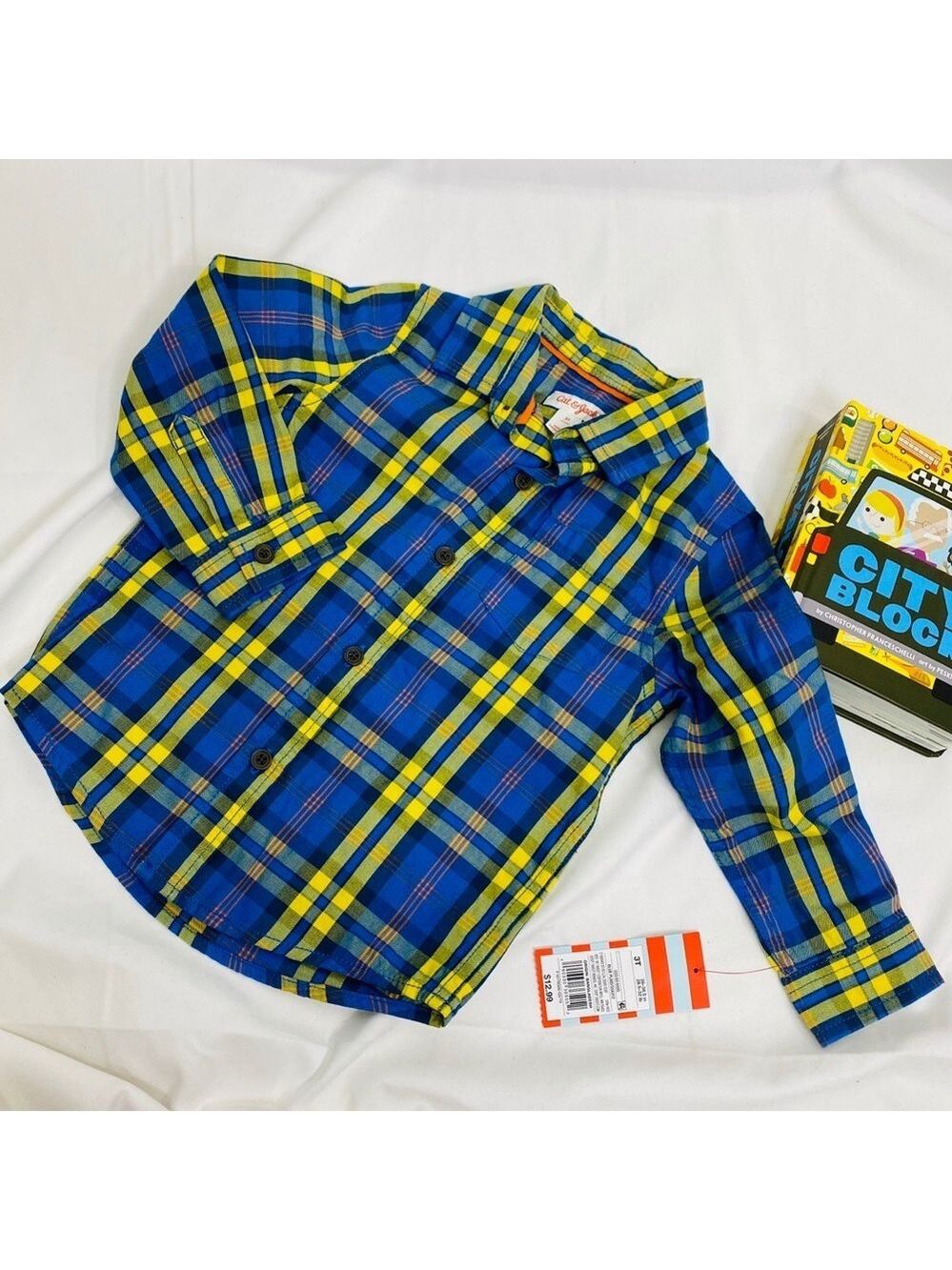 Cat & Jack Boys Plaid Button Down Shirt Size 3T